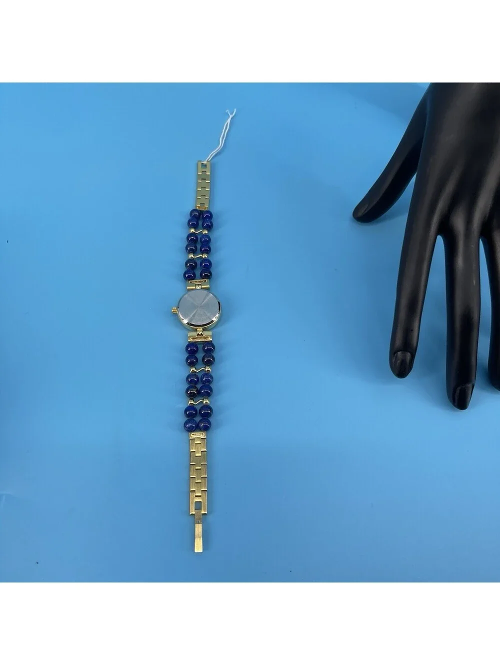 Gloria Vanderbilt Vintage Blue Lapis Bead Watch New Old Stock No Battery
